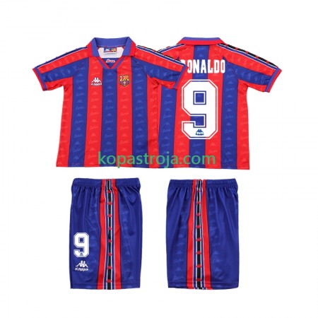 Billiga Fotbollströjor FC Barcelona Ronaldo Retro Barn Hemma tröja 1996 1997 Kortärmad